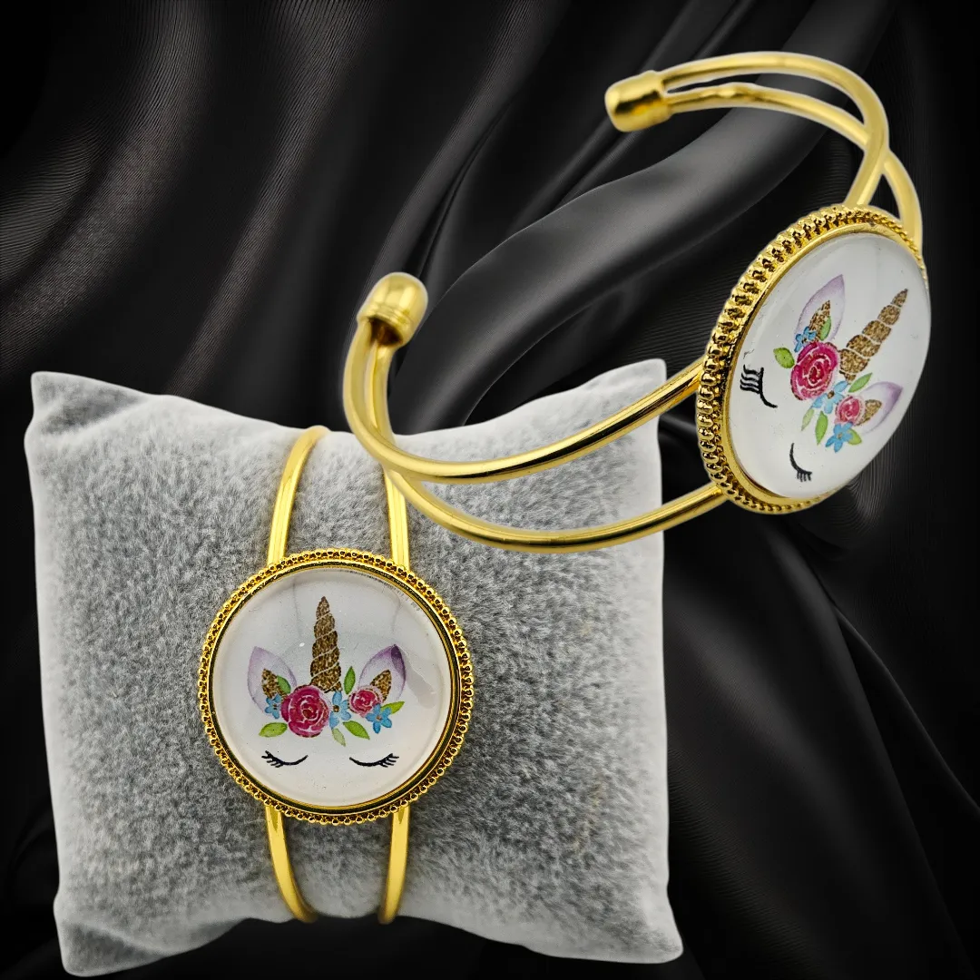 Golden Cuff Unicorn Design - Handmade