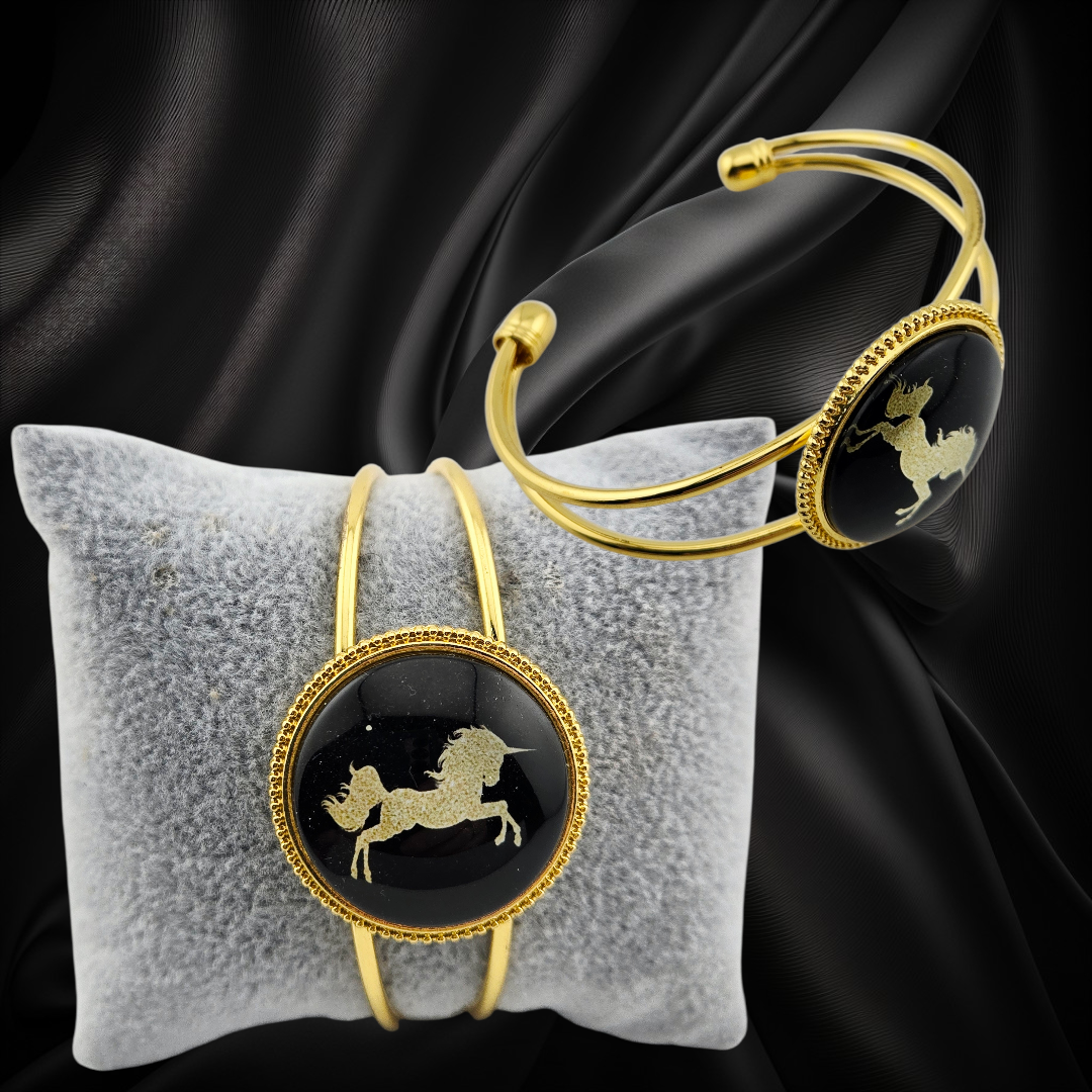 Golden Cuff Horse Design - Handmade