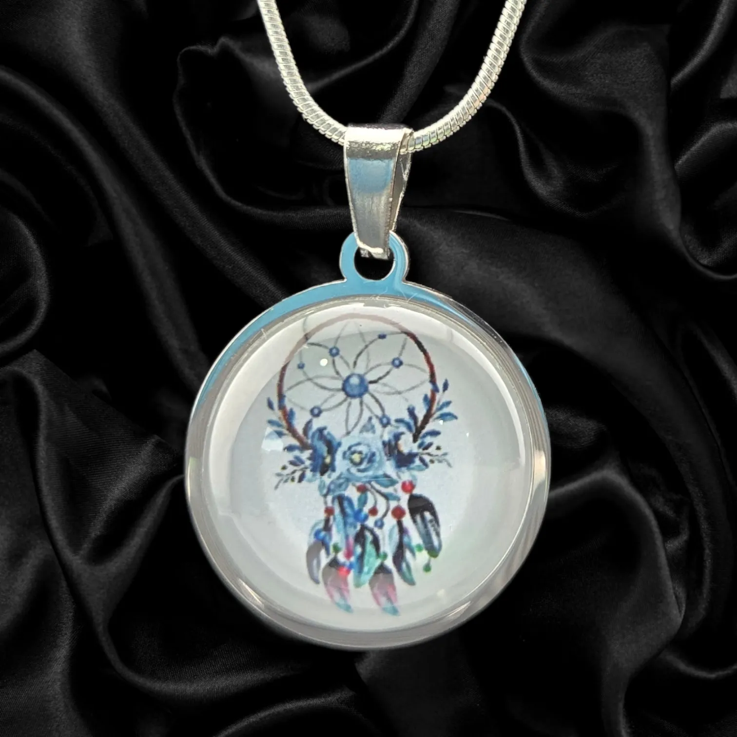 Blue Dreamcatcher Splash Necklace