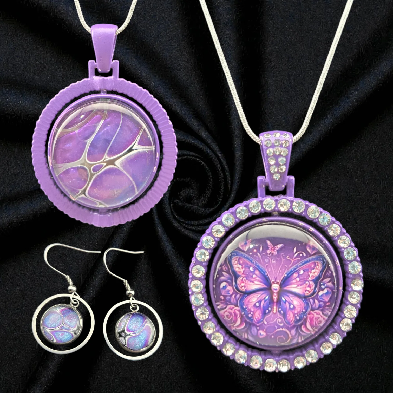 Double-Sided Pastel Necklace & Earring Set