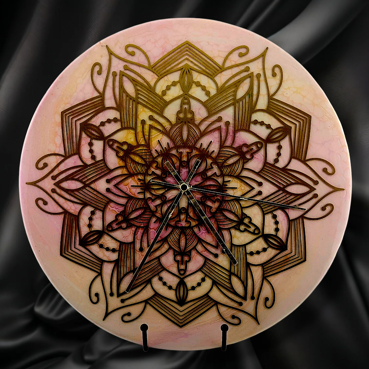 Handpainted Vinyl Record Wall Clock – 12" – Penis Vagina Mandala