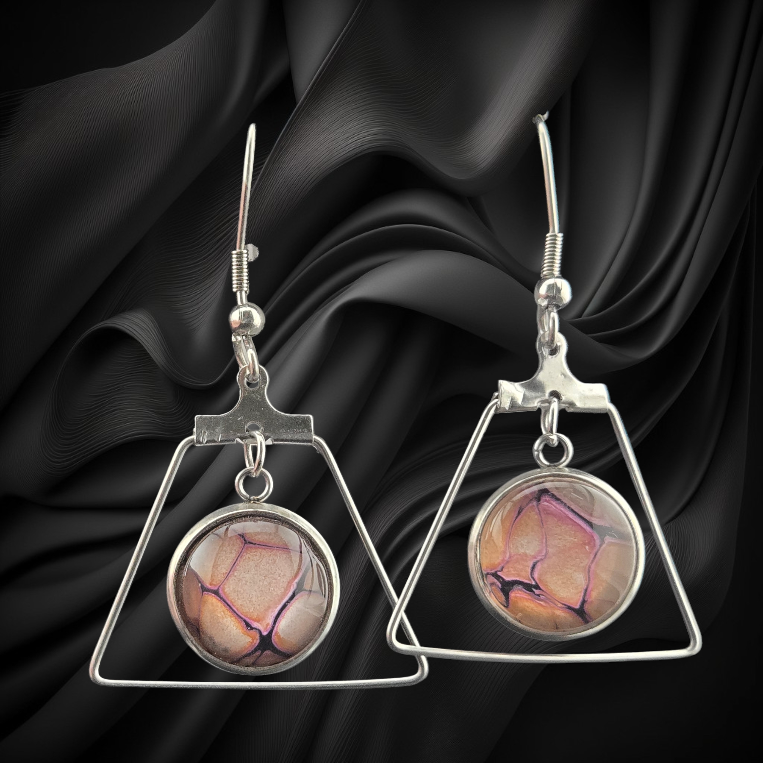 12mm Warm Tone Triangle Drop Earrings