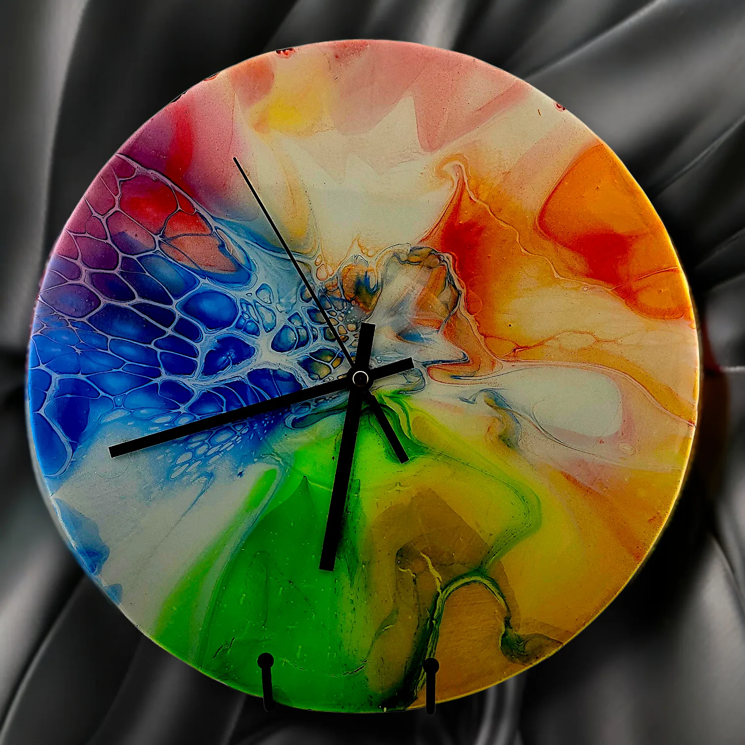 Handpainted Vinyl Record Wall Clock – 12" – Chromatic Current
