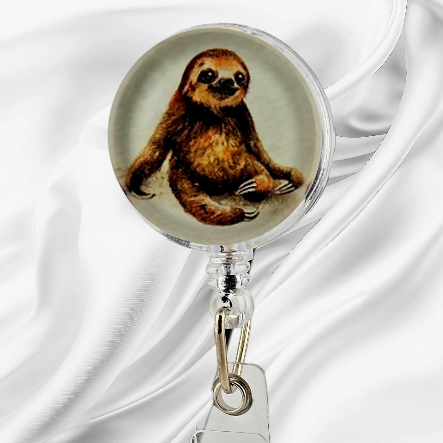 Badge Reel, Plastic - Sloth Whole Body