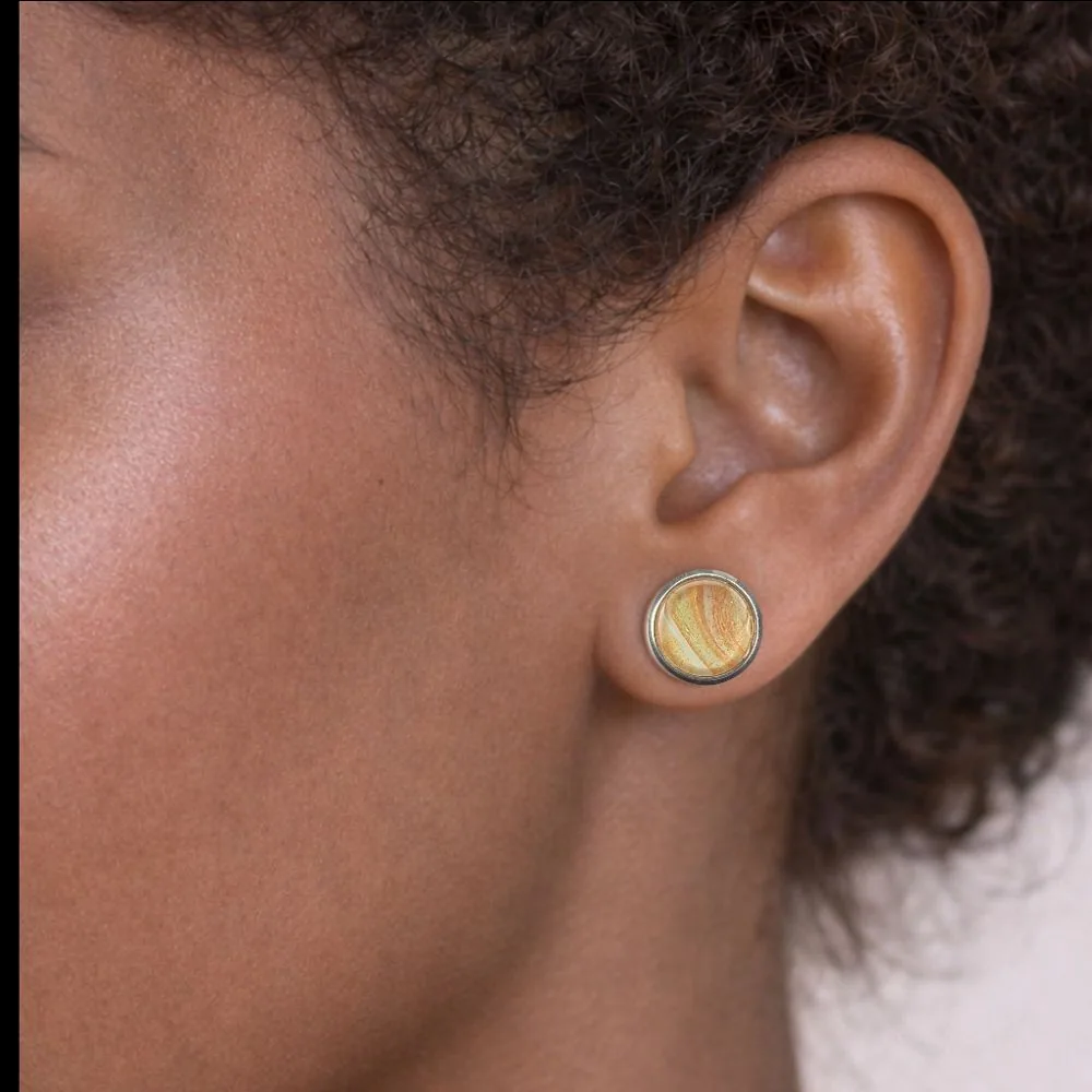 Ocean Nebula Stud Earrings detail view 1 by Fuzzy Trio Design in Phoenix, AZ