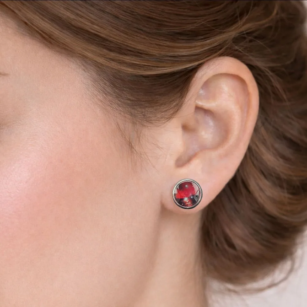 Solar Flare Stud Earrings detail view 1 by Fuzzy Trio Design in Phoenix, AZ