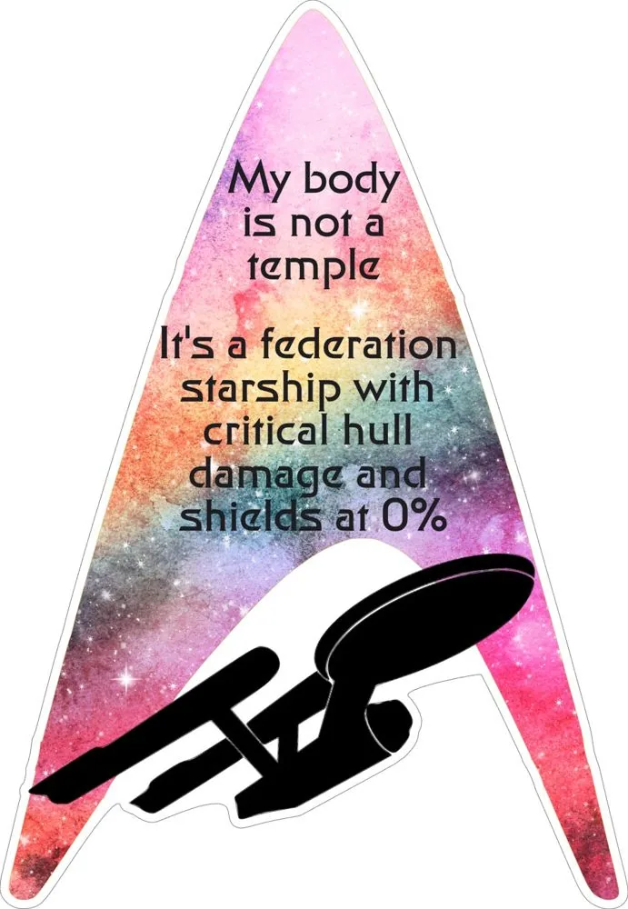 Star Trek – My Body is a Temple handmade fluid art by Fuzzy Trio Design in Phoenix, AZ