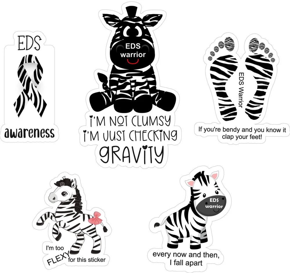 Stickers-Ehlers Danlos handmade fluid art by Fuzzy Trio Design in Phoenix, AZ