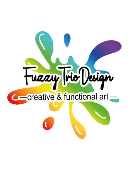 Fuzzy Trio Design handmade fluid art studio logo, Phoenix, AZ