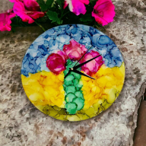 fuzzy trio design cactus flower clock