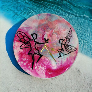 fuzzy trio design tinkerbell clock