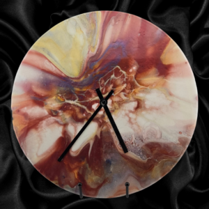 Handpainted Vinyl Record Wall Clock – 12" – Ember Drift