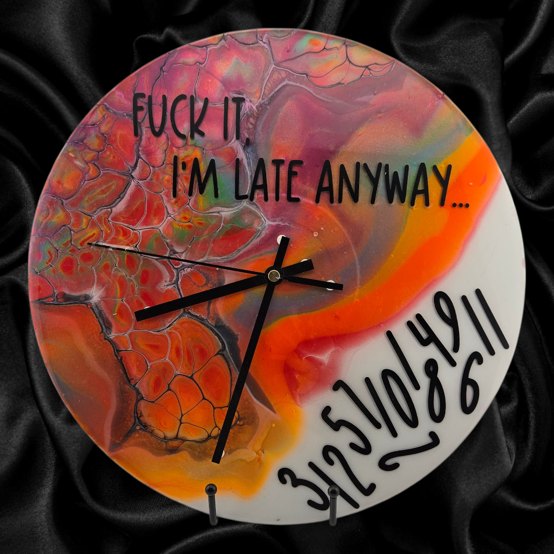 Handpainted Vinyl Record Wall Clock – 12" – Fashionably Late