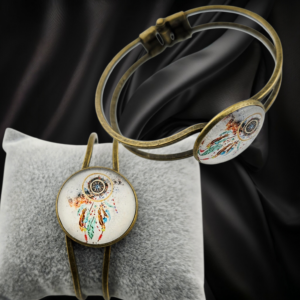 Antique Bronze Bangle with Dream Catcher-1 - Handmade