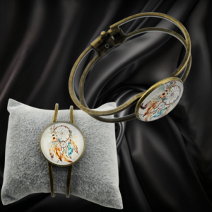 Antique Bronze Bangle Dream Catcher-2 - Handmade