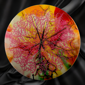 Handpainted Vinyl Record Wall Clock – 12" – Fuck It Mandala