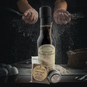 Vanilla Extract, Smoked Vanilla Powder, and Smoked Vanilla Sea Salt Gift Set