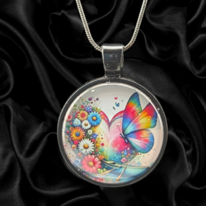 Heart in Bloom Butterfly Necklace