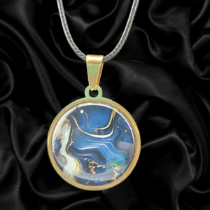 Sapphire Wave Marble Necklace