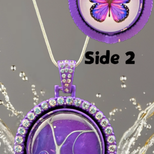 Purple Abstract Flow Double-Sided Rhinestone Necklace