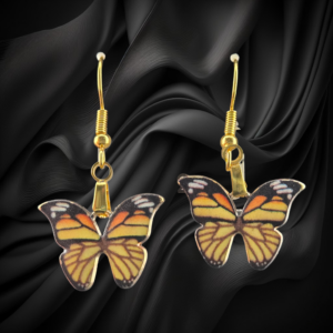 Yellow Butterfly Hanging Earrings (18mm)