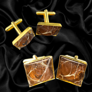 Golden Amber Square Cufflinks