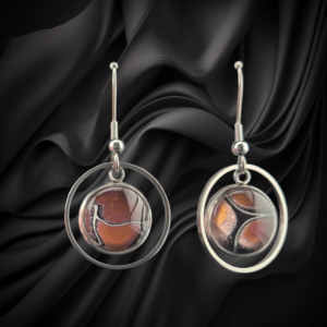 Copper Ember Circle Drop Earrings