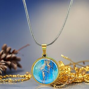 Blue Tide Marble Necklace