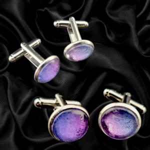 Violet Aurora Abstract Cuff Links