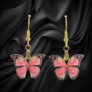 Pink Butterfly Hanging Earrings (18mm)
