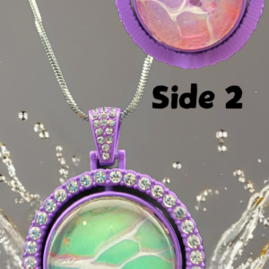 Purple Abstract Veins Double-Sided Rhinestone Necklace