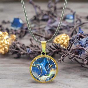 Blue Current Marble Necklace