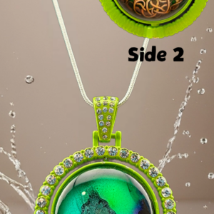Double-Sided Green Horizon Abstract Necklace