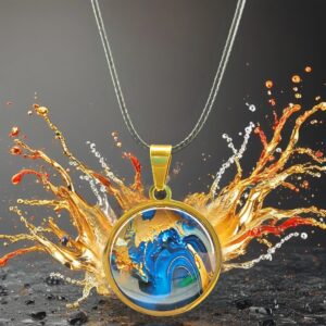 Golden Tide Abstract Necklace