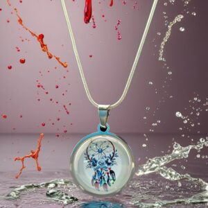 Blue Dreamcatcher Splash Necklace