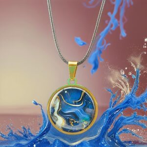 Sapphire Wave Marble Necklace