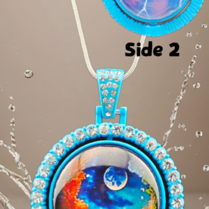 Double-Sided Blue Celestial Abstract Necklace