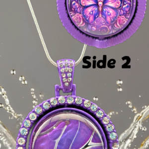 Purple Fantasy Butterfly Double-Sided Rhinestone Necklace