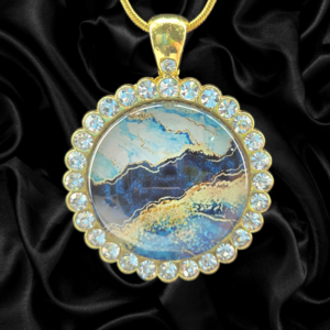 Ocean Ridge Rhinestone Necklace – Gold Toned