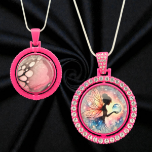 Double-Sided Spinning Fairy Necklace – Pink